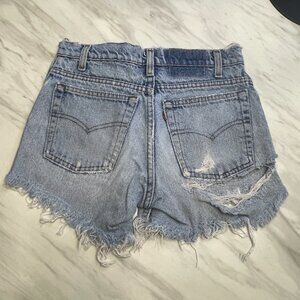 Distressed Levi's Cut-Off Shorts - Frayed Edges, No Tag, Very Short - Size 29